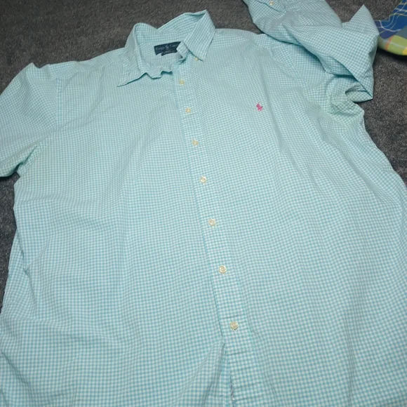 Ralph Lauren Classic Fit Gingham Button Down Shirt XLT Tall - Picture 5 of 13